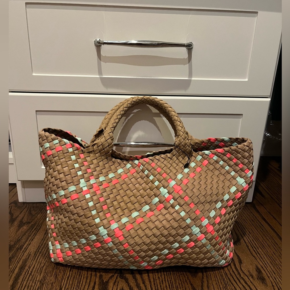NWOT Naghedi tote with neon pattern